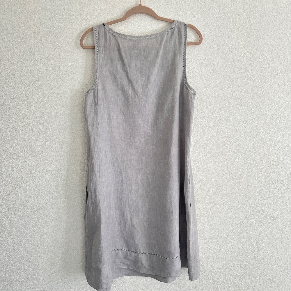J. Jill 100% Linen grey dress Medium - Picture 6 of 14